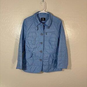 Bogner Jacket Womens 8 Blue Quilted Button Front Lightweight Short Puffer Travel